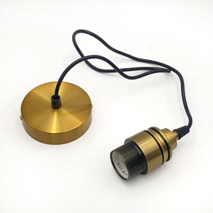 Κρεμαστό φωτιστικό με καλώδιο HECTOR 1xE27/15W/230V λευκό/ορείχαλκος Ø 30 εκ.