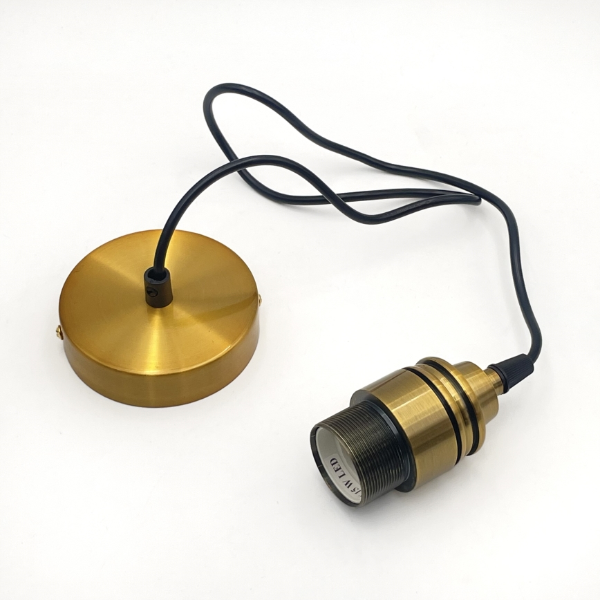 Κρεμαστό φωτιστικό με καλώδιο HECTOR 1xE27/15W/230V λευκό/ορείχαλκος Ø 30 εκ.