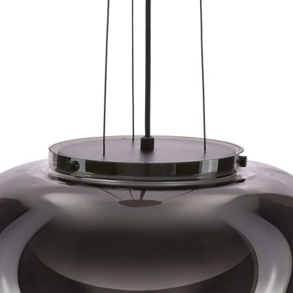 Κρεμαστό φωτιστικό με καλώδιο INSIEME 1xGX53/10W/230V διάμ. 38 cm καπνιστό μαύρο
