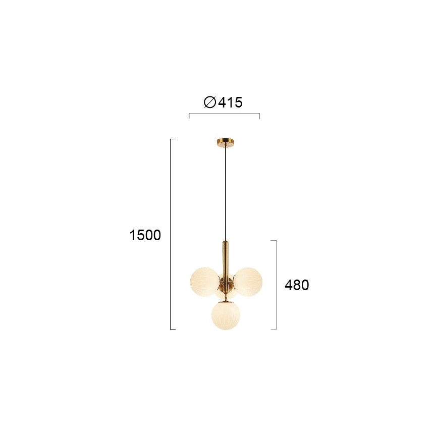 Κρεμαστό φωτιστικό με καλώδιο JOLIN 4xG9/5W/230V, χρυσό