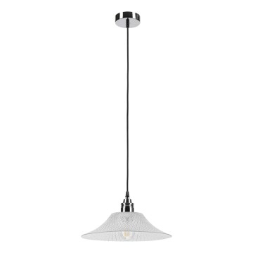 Κρεμαστό φωτιστικό με καλώδιο JULL 1xE27/15W/230V γυαλιστερό χρώμιο/διάφανο