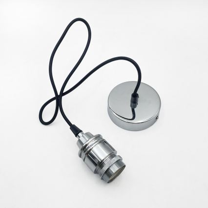 Κρεμαστό φωτιστικό με καλώδιο JULL 1xE27/15W/230V γυαλιστερό χρώμιο/διάφανο