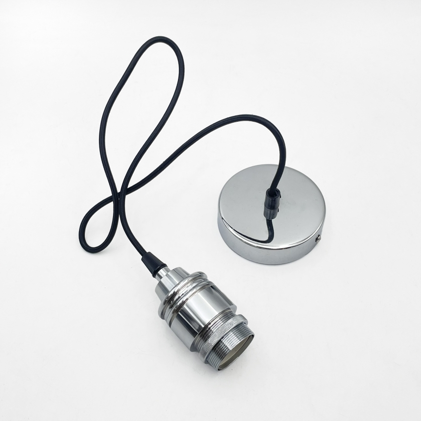 Κρεμαστό φωτιστικό με καλώδιο JULL 1xE27/15W/230V γυαλιστερό χρώμιο/διάφανο