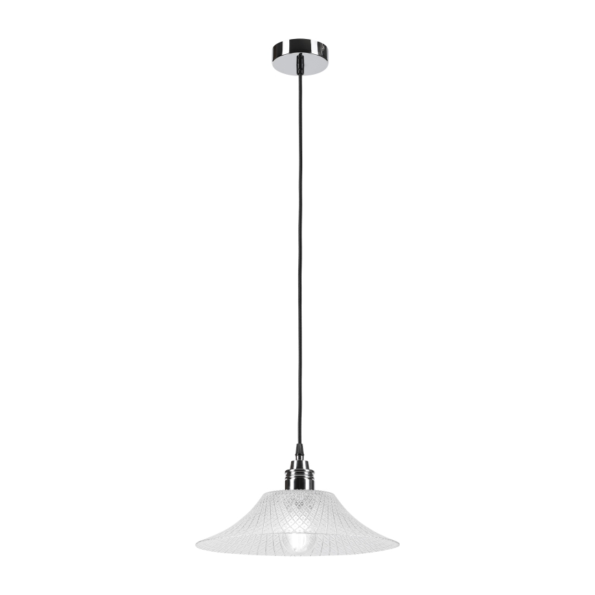Κρεμαστό φωτιστικό με καλώδιο JULL 1xE27/15W/230V γυαλιστερό χρώμιο/διάφανο
