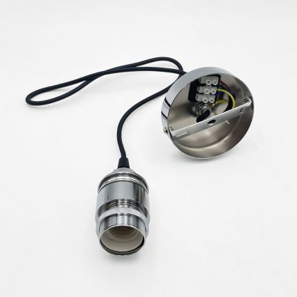 Κρεμαστό φωτιστικό με καλώδιο JULL 1xE27/15W/230V γυαλιστερό χρώμιο/διάφανο
