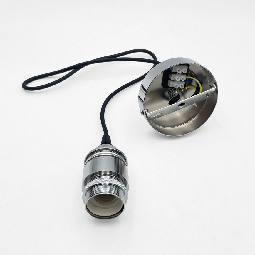 Κρεμαστό φωτιστικό με καλώδιο JULL 1xE27/15W/230V γυαλιστερό χρώμιο/διάφανο