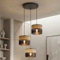 Κρεμαστό φωτιστικό με καλώδιο KARBON 3xE27/15W/230V μαύρο/καφέ