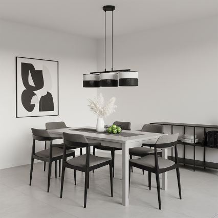 Κρεμαστό φωτιστικό με καλώδιο KARBON 3xE27/15W/230V μαύρο/γκρι