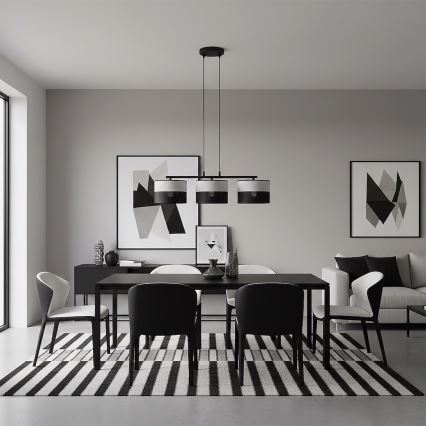 Κρεμαστό φωτιστικό με καλώδιο KARBON 3xE27/15W/230V μαύρο/γκρι
