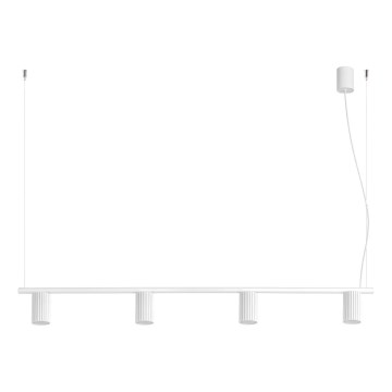 Κρεμαστό φωτιστικό με καλώδιο KARBON 4xGU10/10W/230V λευκό
