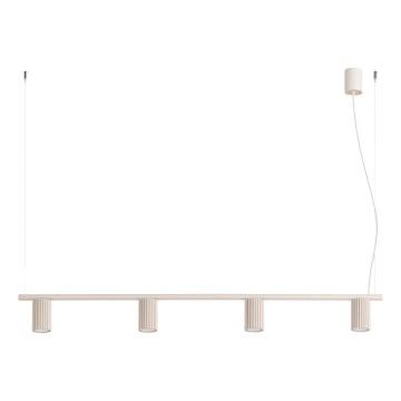Κρεμαστό φωτιστικό με καλώδιο KARBON 4xGU10/10W/230V σε κρεμ απόχρωση