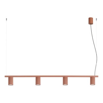 Κρεμαστό φωτιστικό με καλώδιο KARBON 4xGU10/10W/230V πορτοκαλί