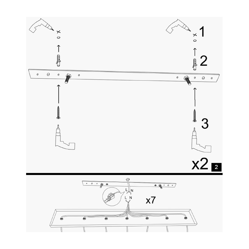 Κρεμαστό φωτιστικό με καλώδιο KEM 5xE27/40W/230V μαύρο