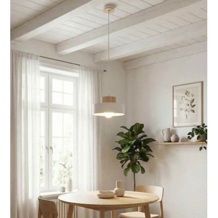 Κρεμαστό φωτιστικό με καλώδιο KIVI 1xE27/15W/230V λευκό