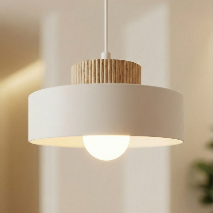 Κρεμαστό φωτιστικό με καλώδιο KIVI 1xE27/15W/230V λευκό