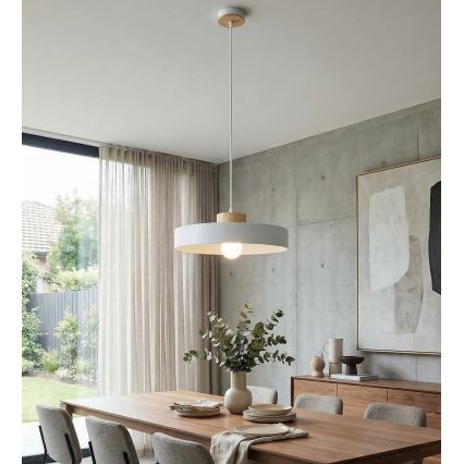 Κρεμαστό φωτιστικό με καλώδιο KIVI 1xE27/15W/230V λευκό