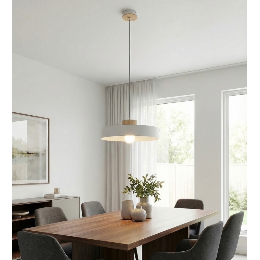 Κρεμαστό φωτιστικό με καλώδιο KIVI 1xE27/15W/230V λευκό