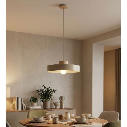 Κρεμαστό φωτιστικό με καλώδιο KIVI 1xE27/15W/230V σε μπεζ απόχρωση