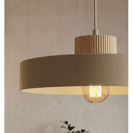 Κρεμαστό φωτιστικό με καλώδιο KIVI 1xE27/15W/230V σε μπεζ απόχρωση