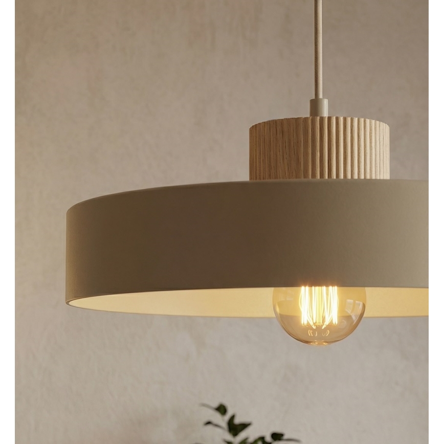 Κρεμαστό φωτιστικό με καλώδιο KIVI 1xE27/15W/230V σε μπεζ απόχρωση