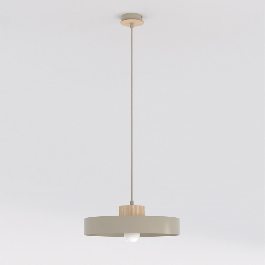 Κρεμαστό φωτιστικό με καλώδιο KIVI 1xE27/15W/230V σε μπεζ απόχρωση