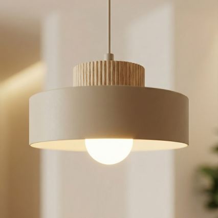 Κρεμαστό φωτιστικό με καλώδιο KIVI 1xE27/15W/230V μπεζ