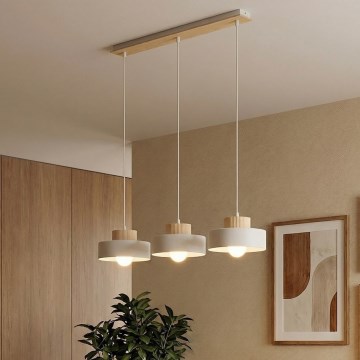 Κρεμαστό φωτιστικό με καλώδιο KIVI 3xE27/15W/230V λευκό