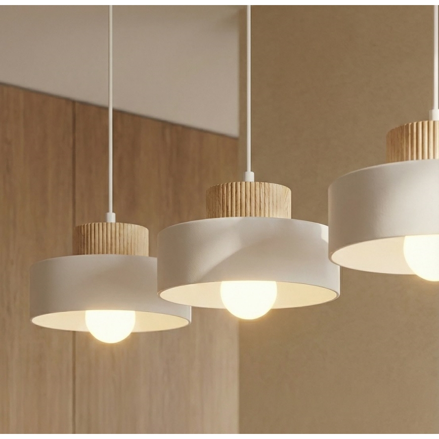 Κρεμαστό φωτιστικό με καλώδιο KIVI 3xE27/15W/230V λευκό