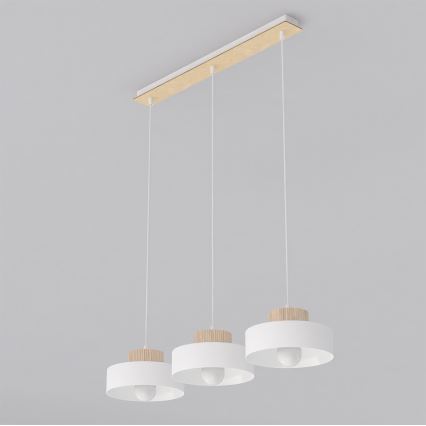 Κρεμαστό φωτιστικό με καλώδιο KIVI 3xE27/15W/230V λευκό