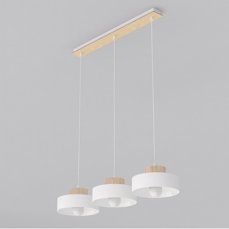 Κρεμαστό φωτιστικό με καλώδιο KIVI 3xE27/15W/230V λευκό