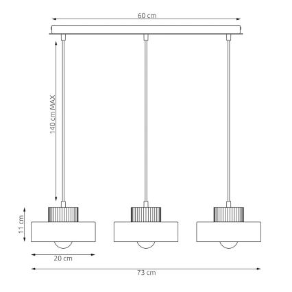 Κρεμαστό φωτιστικό με καλώδιο KIVI 3xE27/15W/230V λευκό