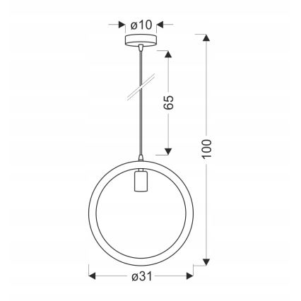 Κρεμαστό φωτιστικό με καλώδιο KOLO 1xE27/40W/230V μπεζ/μαύρο