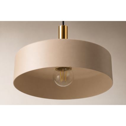 Κρεμαστό φωτιστικό με καλώδιο LATTE 3xE27/60W/230V, μπεζ/μαύρο/χρυσό