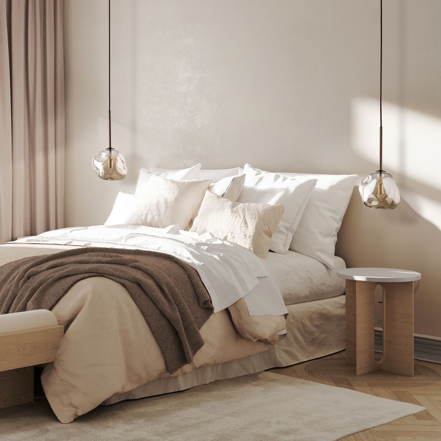 Κρεμαστό φωτιστικό με καλώδιο LAVA 1xG9/8W/230V μπρονζέ/καπνιστό μπεζ