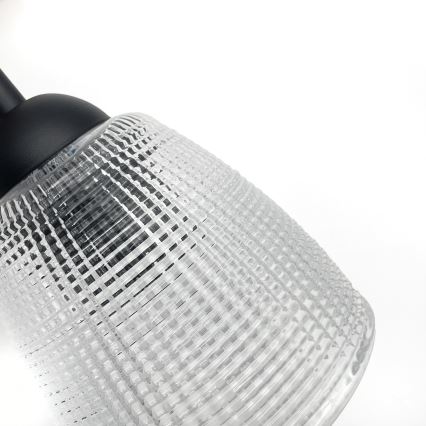 Κρεμαστό φωτιστικό με καλώδιο LEANDRA 1xE27/15W/230V δρυς/μαύρο