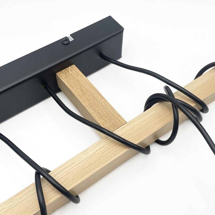 Κρεμαστό φωτιστικό με καλώδιο LEANDRA 5xE27/15W/230V δρυς/μαύρο