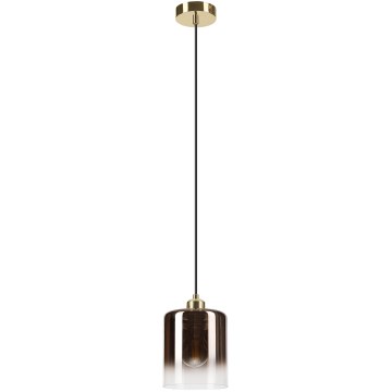 Κρεμαστό φωτιστικό με καλώδιο LIAH 1xE27/15W/230V χρυσό/καπνιστό καφέ