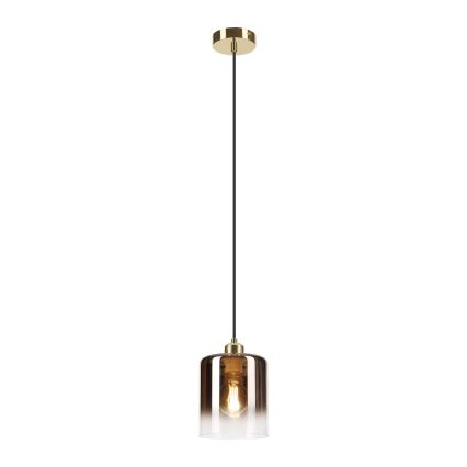 Κρεμαστό φωτιστικό με καλώδιο LIAH 1xE27/15W/230V χρυσό/καπνιστό καφέ