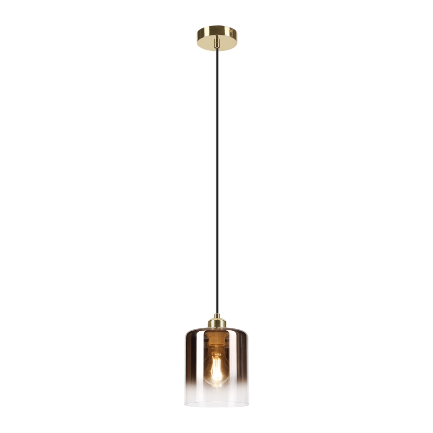 Κρεμαστό φωτιστικό με καλώδιο LIAH 1xE27/15W/230V χρυσό/καπνιστό καφέ
