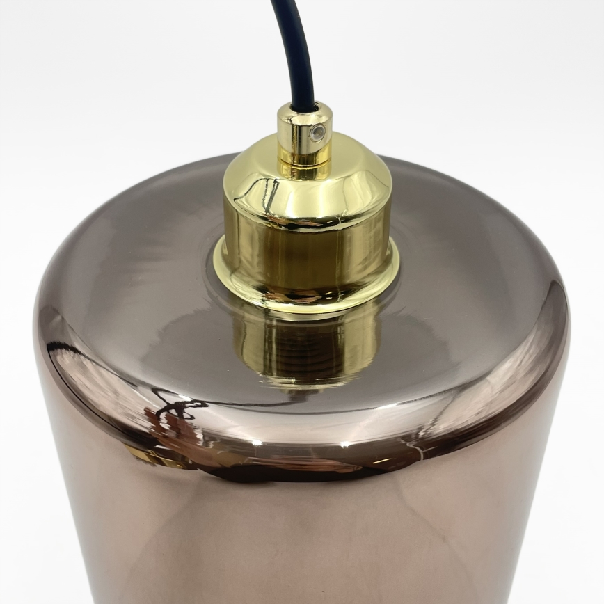 Κρεμαστό φωτιστικό με καλώδιο LIAH 1xE27/15W/230V χρυσό/καπνιστό καφέ