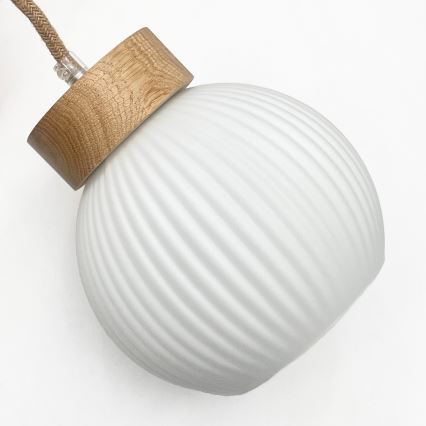 Κρεμαστό φωτιστικό με καλώδιο LOOMIS 3xE27/15W/230V 130 cm μπεζ/δρυς