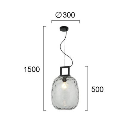 Κρεμαστό φωτιστικό με καλώδιο LUCY 1xE27/40W/230V καπνιστό μαύρο