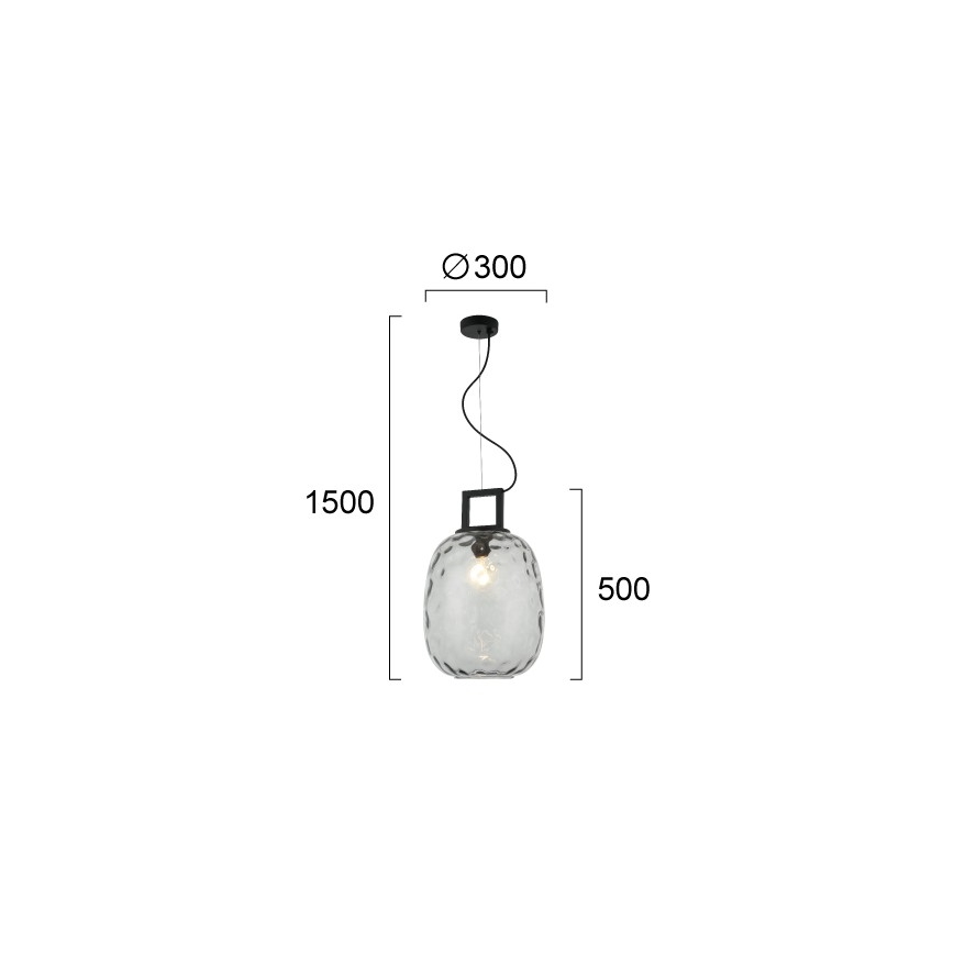 Κρεμαστό φωτιστικό με καλώδιο LUCY 1xE27/40W/230V καπνιστό μαύρο