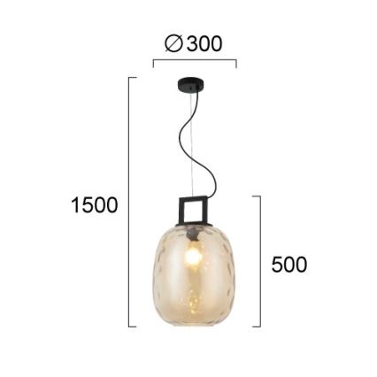 Κρεμαστό φωτιστικό με καλώδιο LUCY 1xE27/40W/230V καπνιστό μπεζ