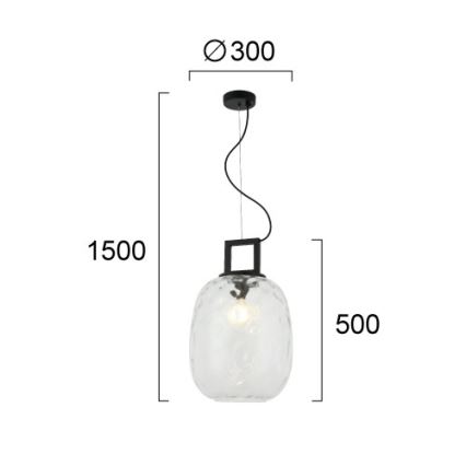 Κρεμαστό φωτιστικό με καλώδιο LUCY 1xE27/40W/230V μαύρο