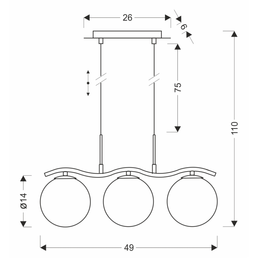 Κρεμαστό φωτιστικό με καλώδιο LUMOS 3xG9/20W/230V καπνιστό μαύρο