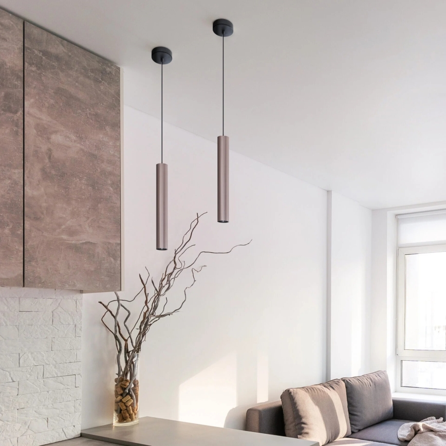 Κρεμαστό φωτιστικό με καλώδιο LUNGOMARE 1xGU10/10W/230V ματ χρώμιο
