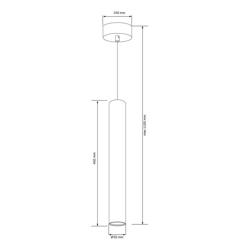 Κρεμαστό φωτιστικό με καλώδιο LUNGOMARE 1xGU10/10W/230V ματ χρώμιο