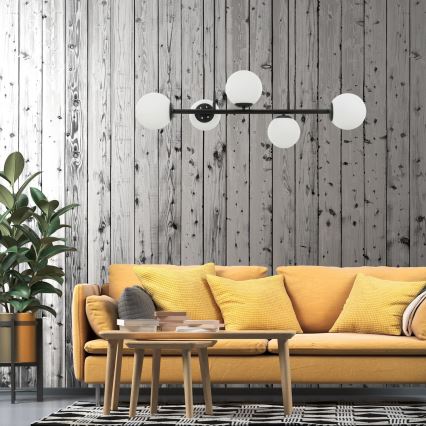 Κρεμαστό φωτιστικό με καλώδιο MADDIE 5xE14/5W/230V μαύρο