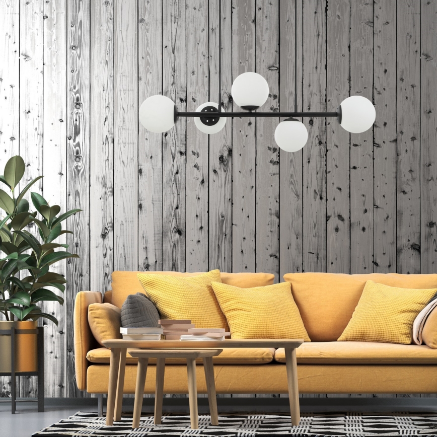 Κρεμαστό φωτιστικό με καλώδιο MADDIE 5xE14/5W/230V μαύρο